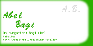 abel bagi business card